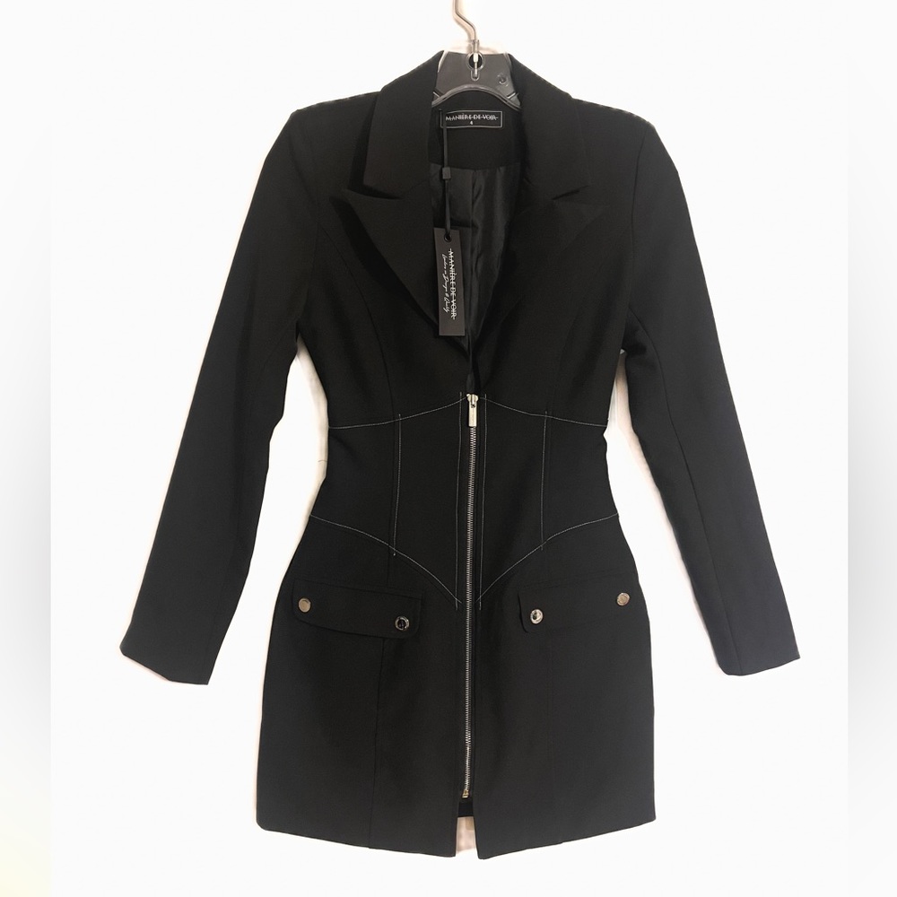 Manière De Voir Black Zip-Up Dress